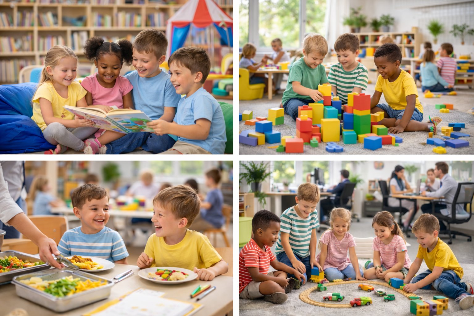 Kinder spielen und lernen in der Gruppe